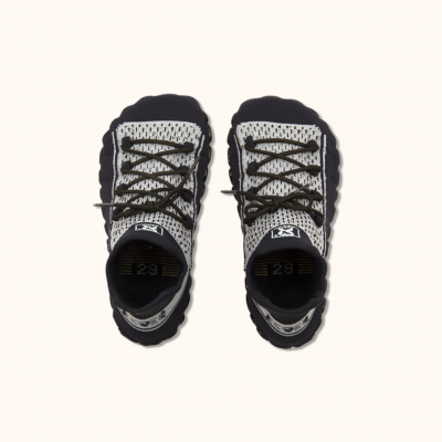 Dětské ponožkoboty černošedé - s tkaničkami