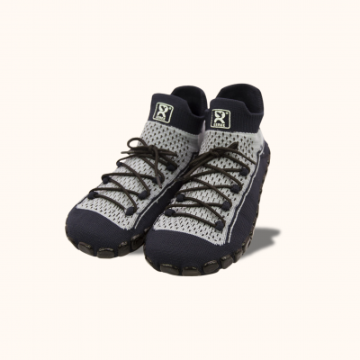 Dětské ponožkoboty černošedé - s tkaničkami