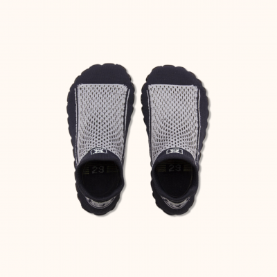 Dětské ponožkoboty černošedé - hladké