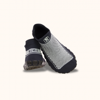 Dětské ponožkoboty černošedé - hladké