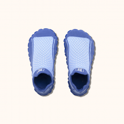 Dětské ponožkoboty modré - hladké