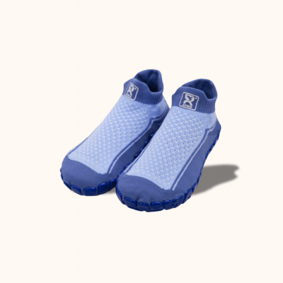 Dětské ponožkoboty modré - hladké