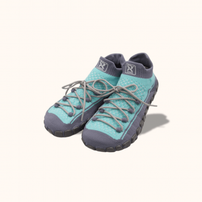 Dětské ponožkoboty šedomint - s tkaničkami