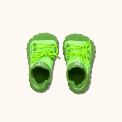 Dětské ponožkoboty zelené - s tkaničkami