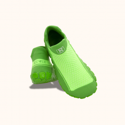 Dětské ponožkoboty zelené - hladké