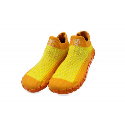 Dětské ponožkoboty žluté - hladké