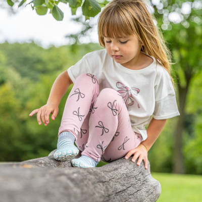 Dětské ponožkoboty šedomint - s pruhy