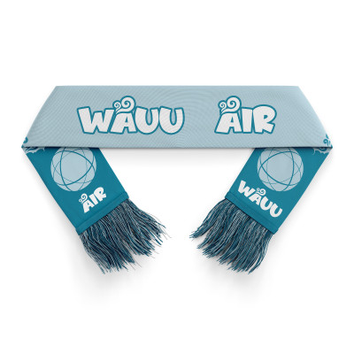 Dětská světle modrá zimní šála s třásněmi - WAUU