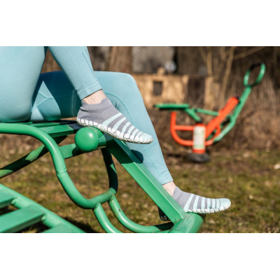 Juniorské ponožkoboty šedomint - s pruhy