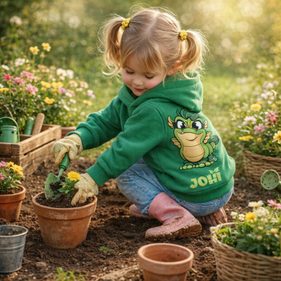 Dětská mikina zelené barvy - JOHI