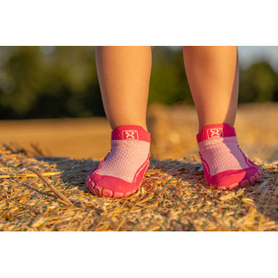 Dětské ponožkoboty růžové - hladké