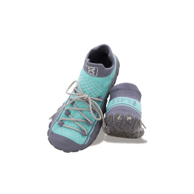 Dětské ponožkoboty šedomint - s tkaničkami