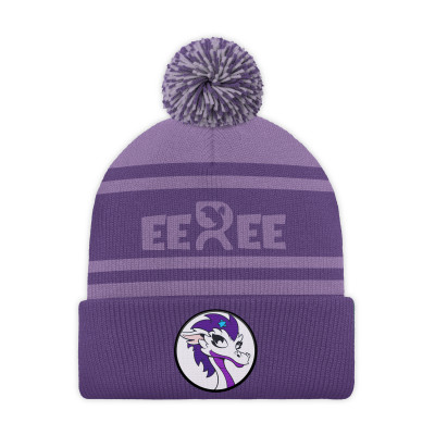 Fialová dětská čepice s bambulí - EEREE